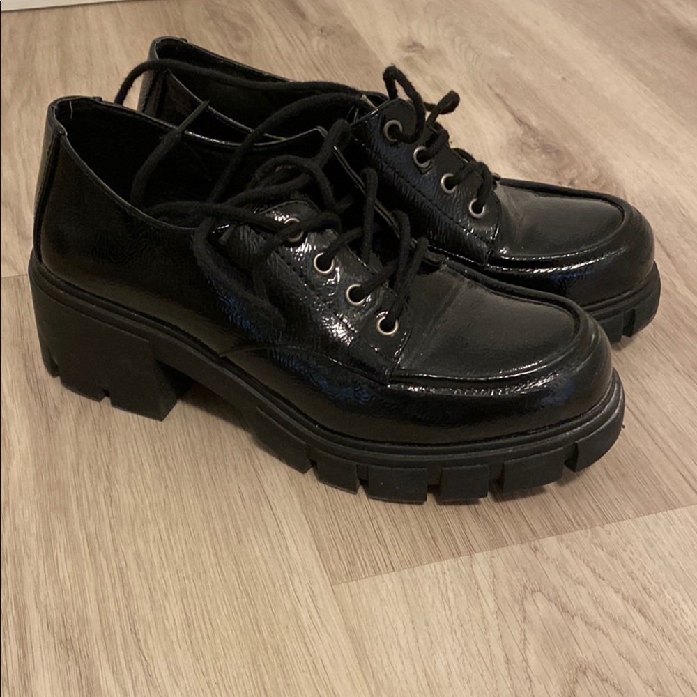 Black Patent Platform Loafers - Dirty Laundry